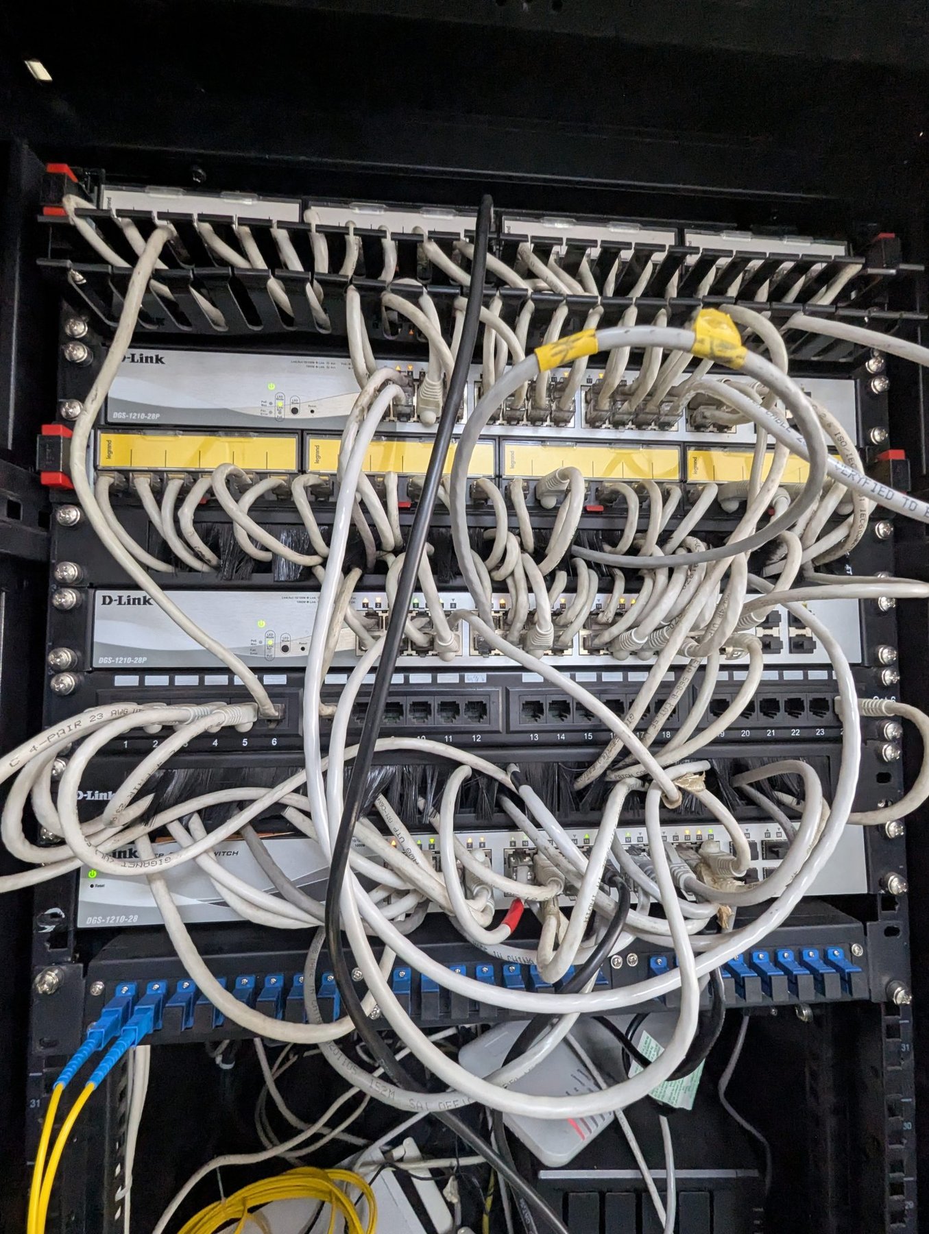 Server Rack with Network Cables